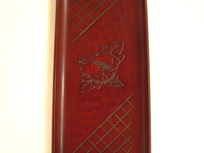 Pen tray / peony and check