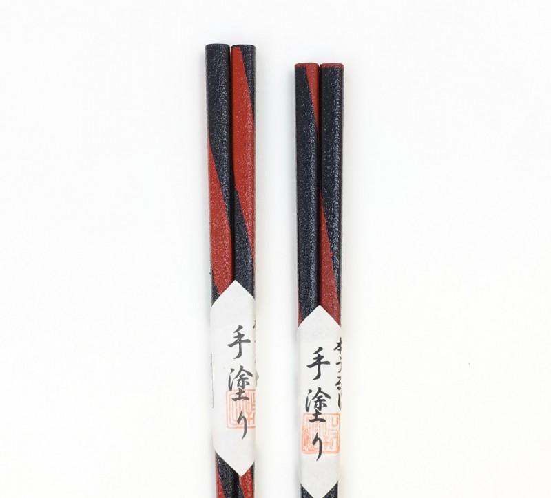 Echizen dry lacquer chopstick　red and black twist　L/S