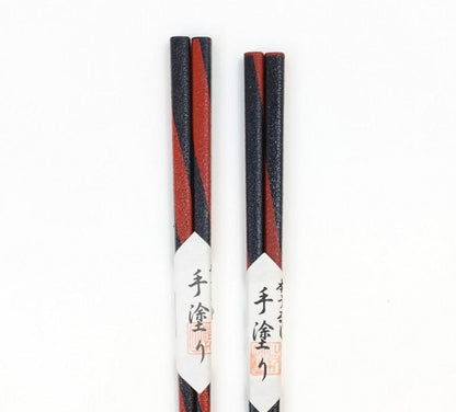 Echizen dry lacquer chopstick　red and black twist　L/S