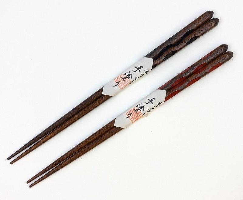 越前漆器 なつめ箸 拭き漆 朱/黒