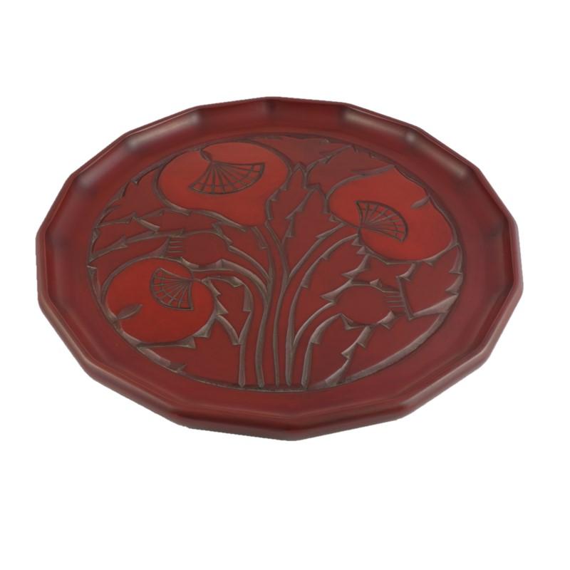 plateau hexadécagonal(30cm)　coquelicot