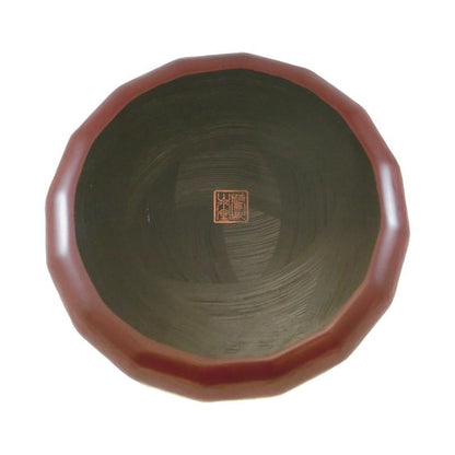 7寸輪花盆 フチ椿