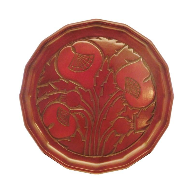 plateau hexadécagonal(24cm)　coquelicot
