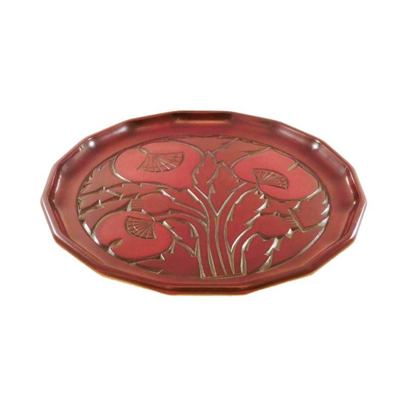 plateau hexadécagonal(24cm)　coquelicot