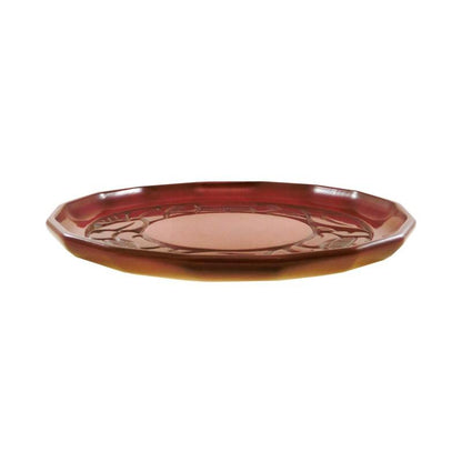 Hexadecagonal tray (24cm) / camellia on rim