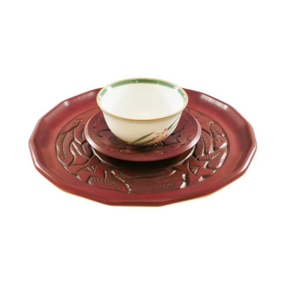Hexadecagonal tray (24cm) / bellflower on rim