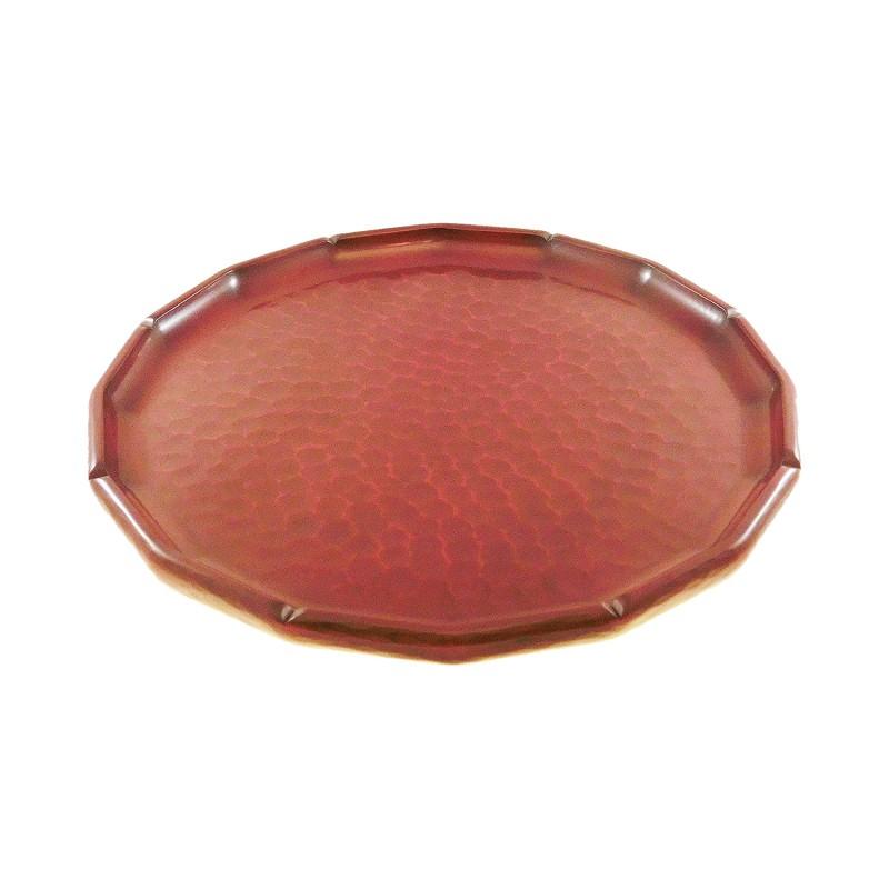 Hexadecagonal tray (27cm) / chisel mark