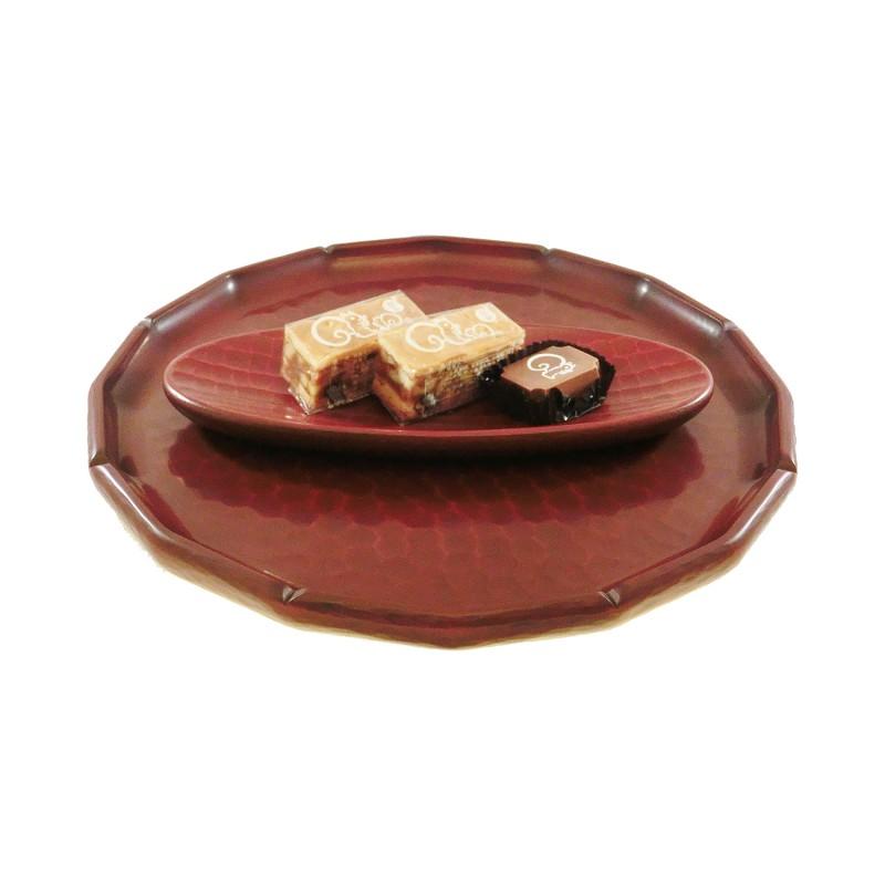 Hexadecagonal tray (27cm) / chisel mark